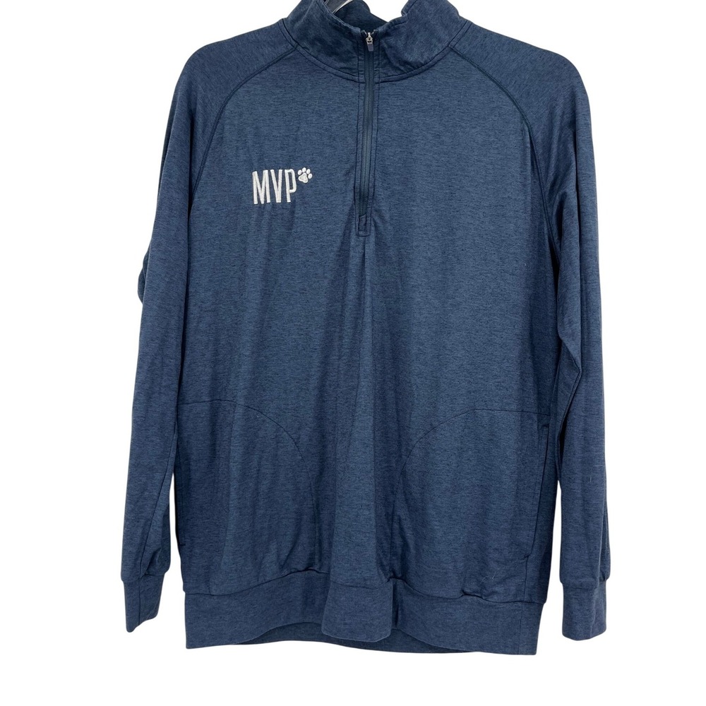 TravisMathew Mens MVP Quarter Zip Pullover Heather Blue Performance Jacket Sz M